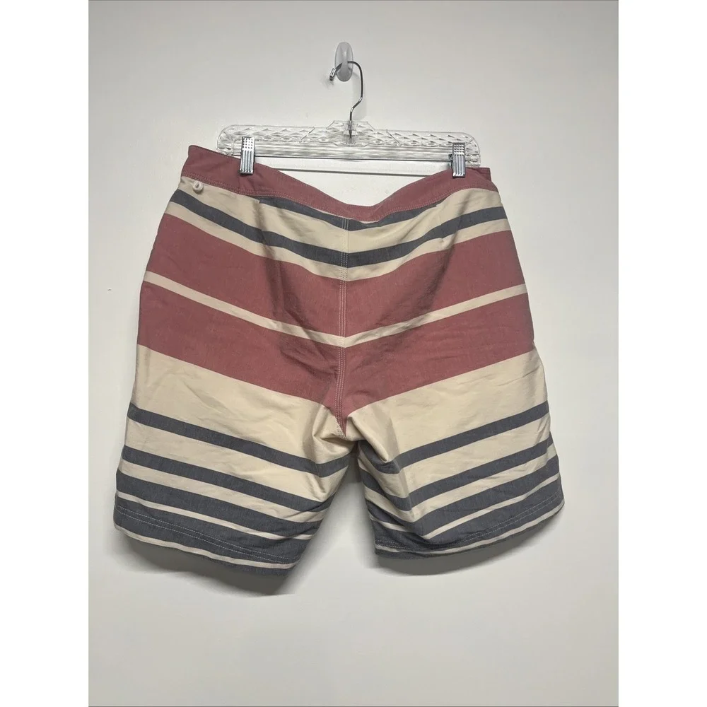 J Crew Board Shorts Mens Size 35 Multicolor Striped Summer Beach‎ Flex Swimwear